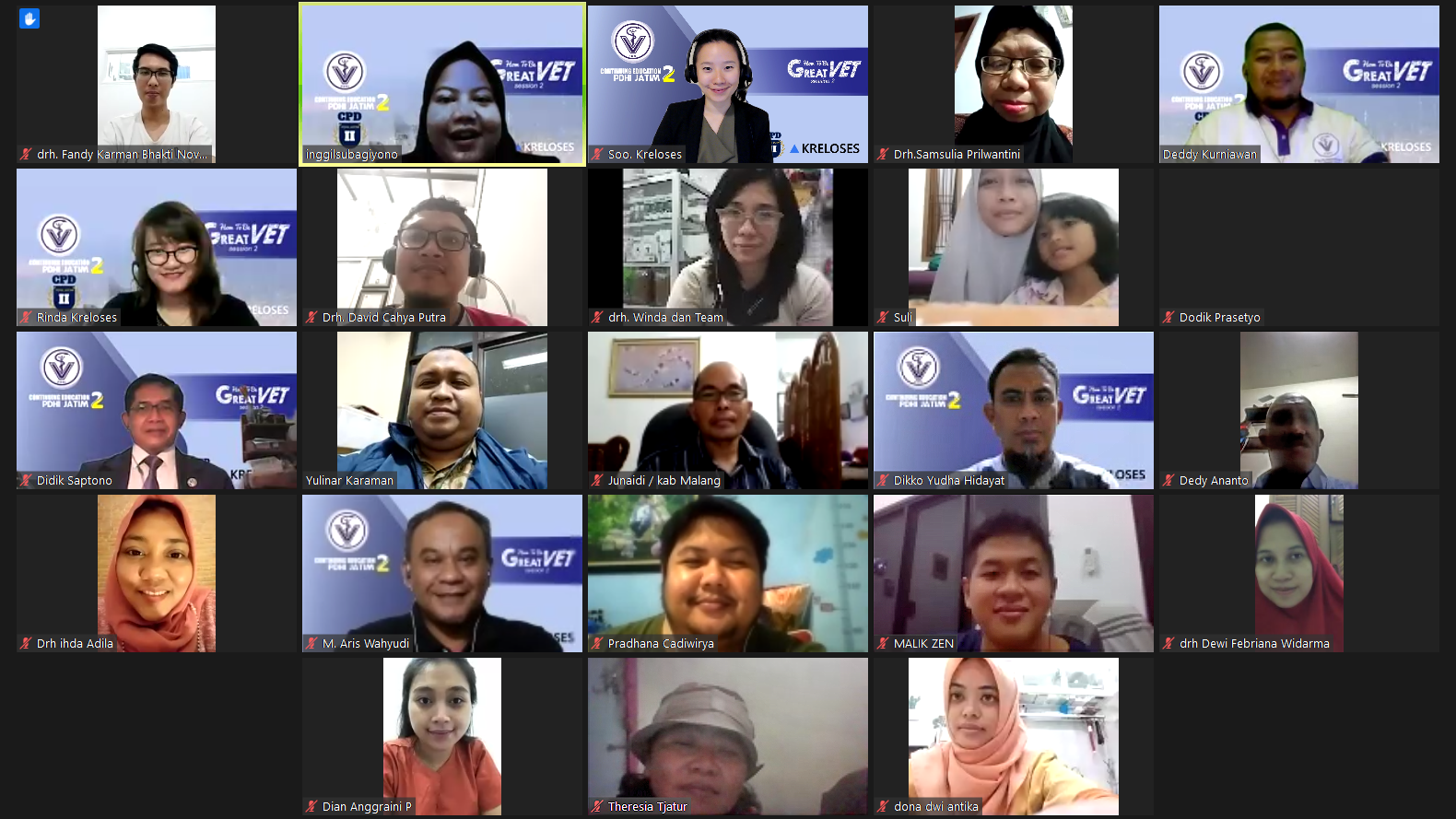 A photo of some of the participants during the webinar.