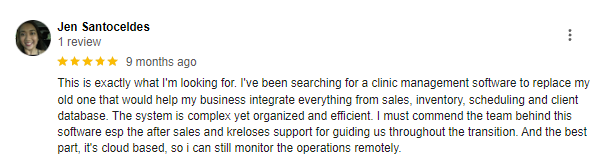 A testimonial from Dr. Jennifer Santoceldes from Santoceldes Animal Clinic